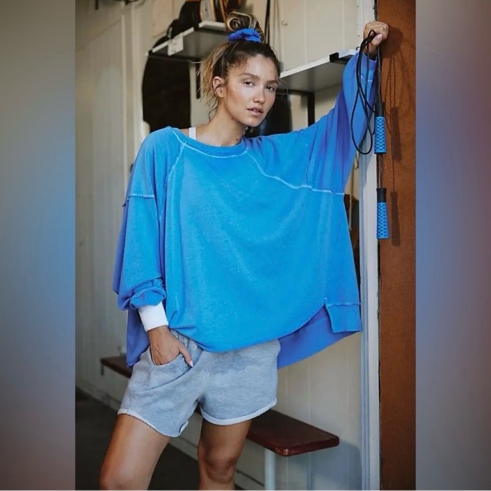FP Movement by Free People: One To Beat Pullover in Riviera Blue NWT